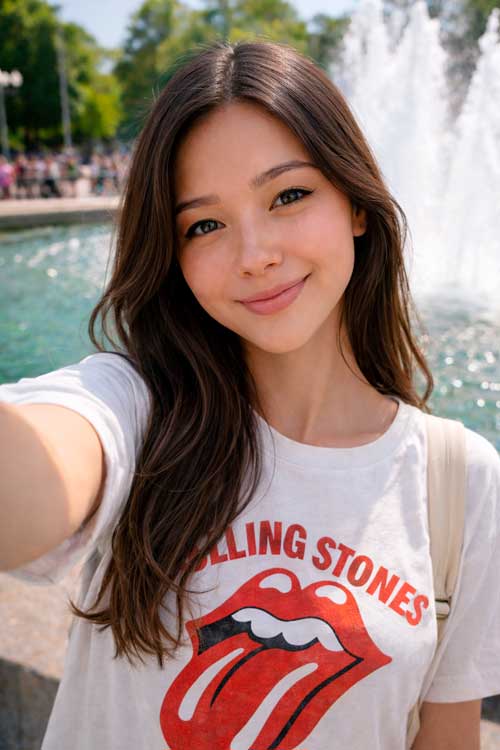 Подросток делает селфи